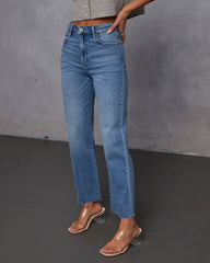 Mikal Super Stretch Frayed High Rise Cropped Jeans