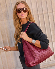 Ramina Woven Leather Shoulder Bag