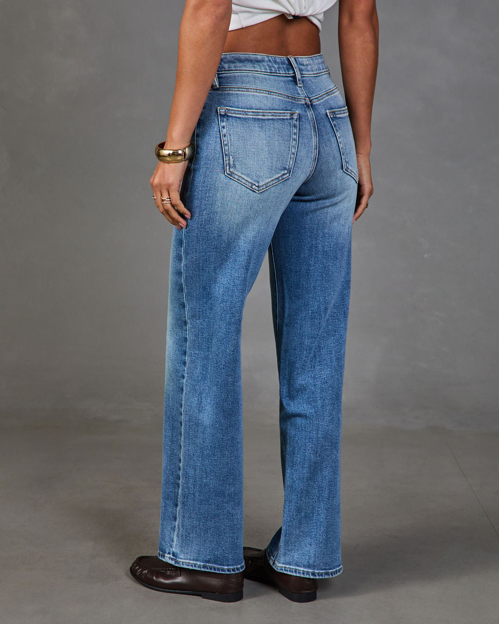 Tisla Super Stretch Mid Rise Straight Leg Jeans