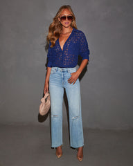 Gwen Floral Lace Button Down Shirt
