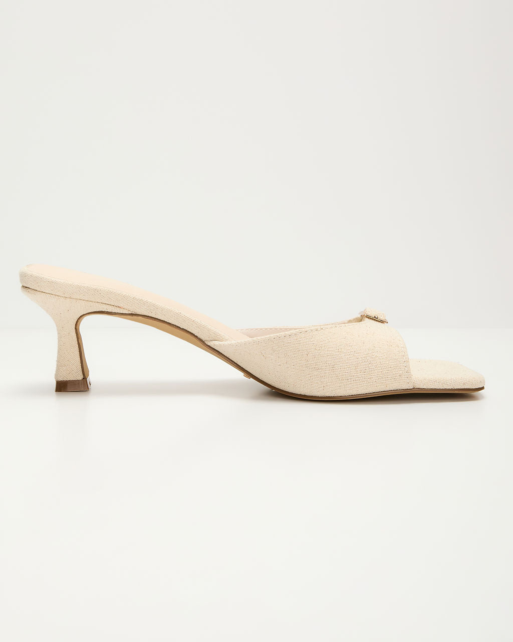 Ivy House Buckled Linen Kitten Heel