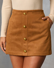 Fit Me In Faux Suede Mini Skort