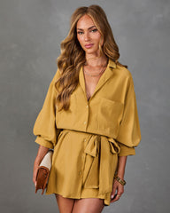Brenna Blouson Sleeve Shirt Dress