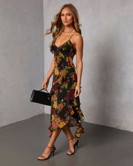 Garden Bliss Floral Tiered Midi Dress