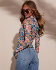 Janey Mesh Mock Neck Top