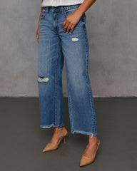 Olsen Distressed Barrel Jeans