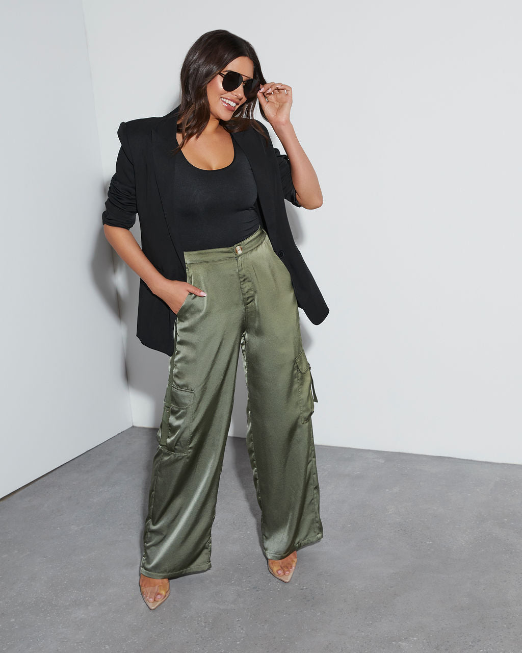Never Impossible Satin Cargo Pants