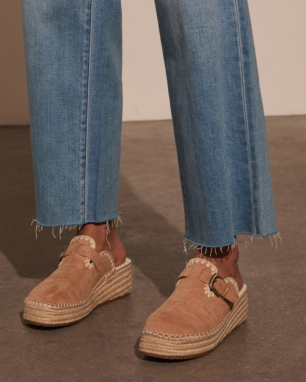 Esme Suede Platform Mule