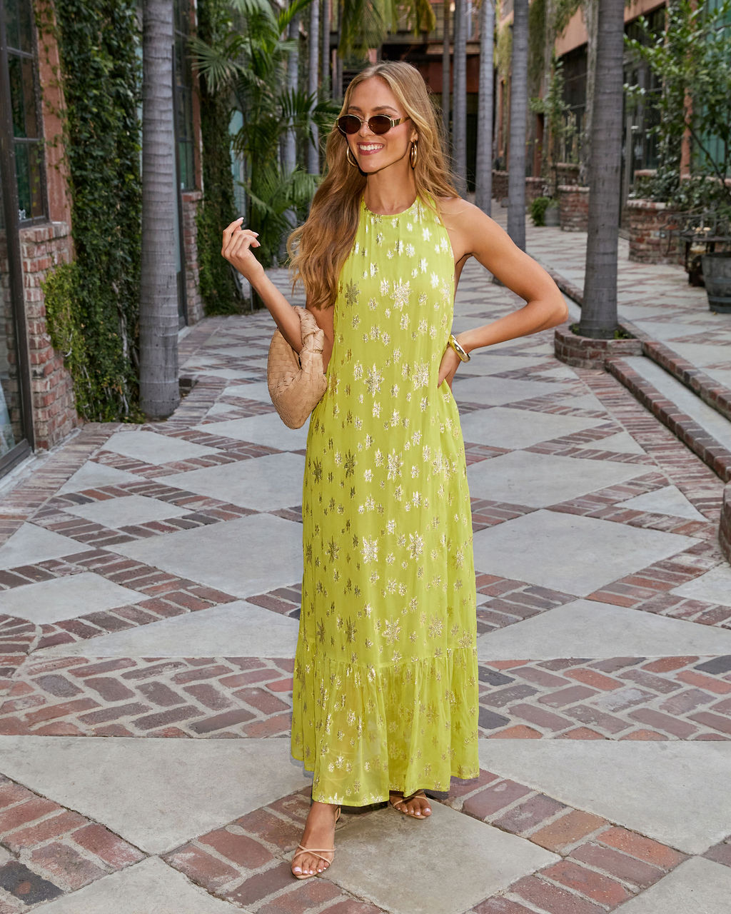Seaglass Skies Halter Maxi Dress