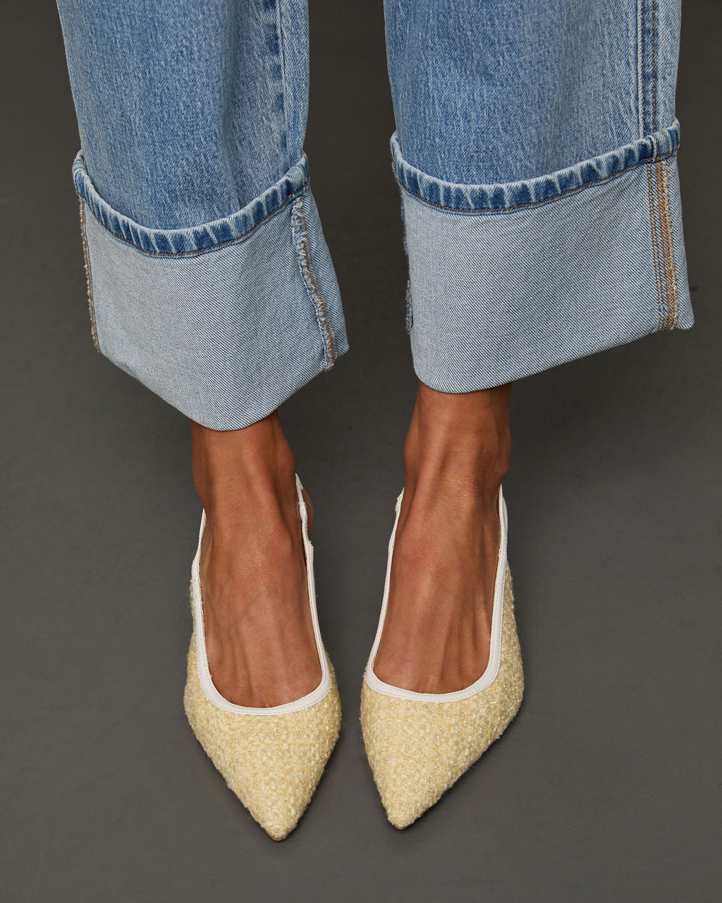Poised Moment Tweed Slingback Kitten Heels