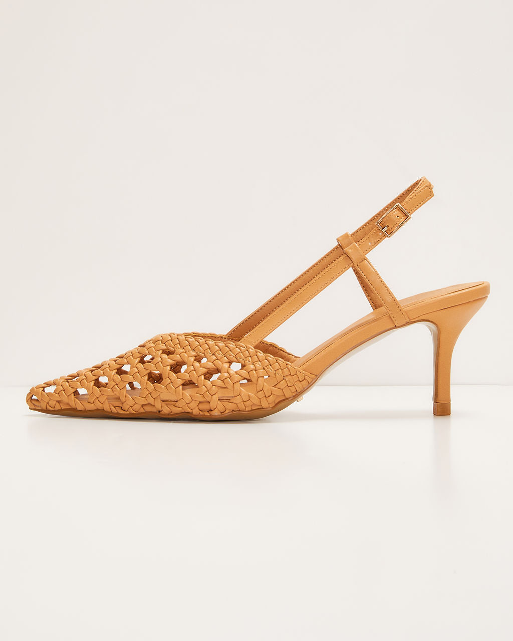 Mira Woven Pointed Toe Slingback Pumps