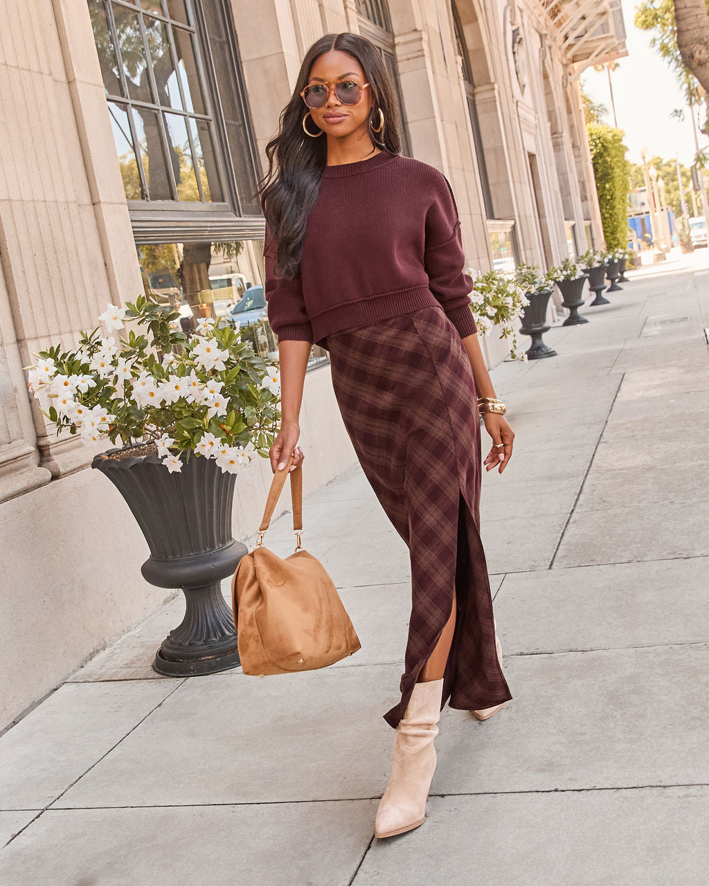 Mae Lynn Plaid Maxi Skirt
