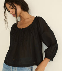 FLORINE TOP -- BLACK