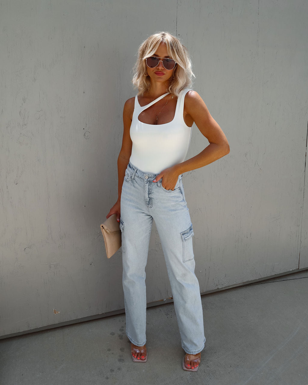 Saison Cutout One Shoulder Knit Bodysuit