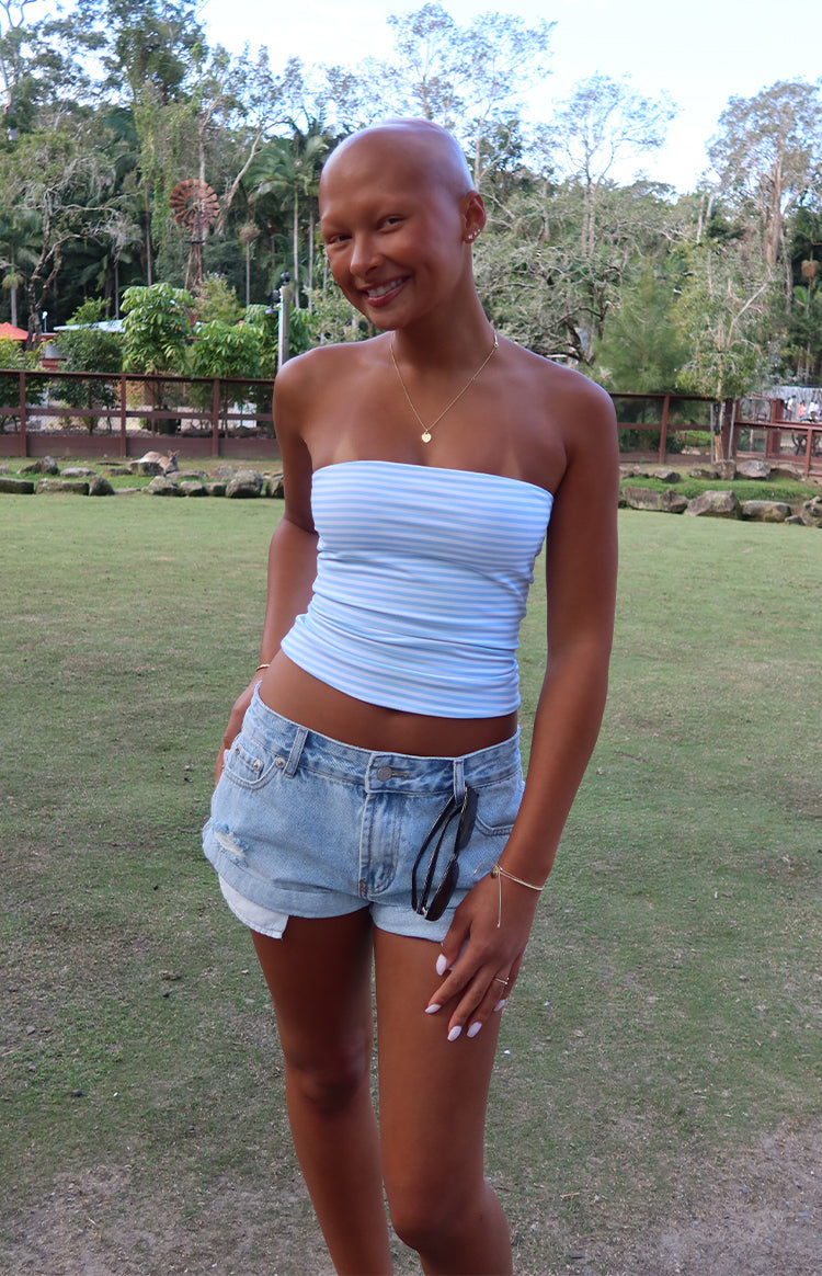 Lindsay Light Wash Denim Shorts