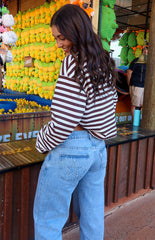 Clara Star Light Wash Denim Low Rise Jeans