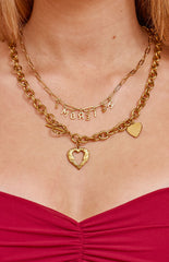 Gold Heart Chain Necklace (FREE over $100)