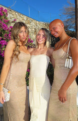 Isaiah Cream Strapless Mesh Maxi Dress