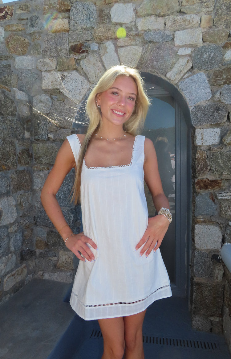 Jenny White Lace Trim Mini Dress