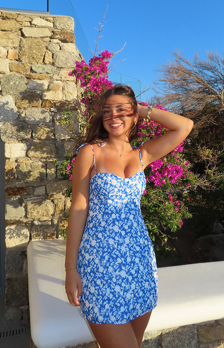 Penny Lane Blue Floral Print Mini Dress