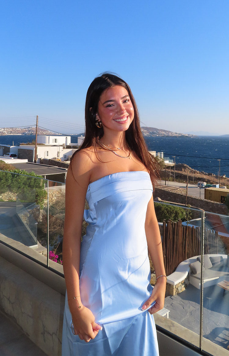 Maiah Blue Formal Maxi Dress