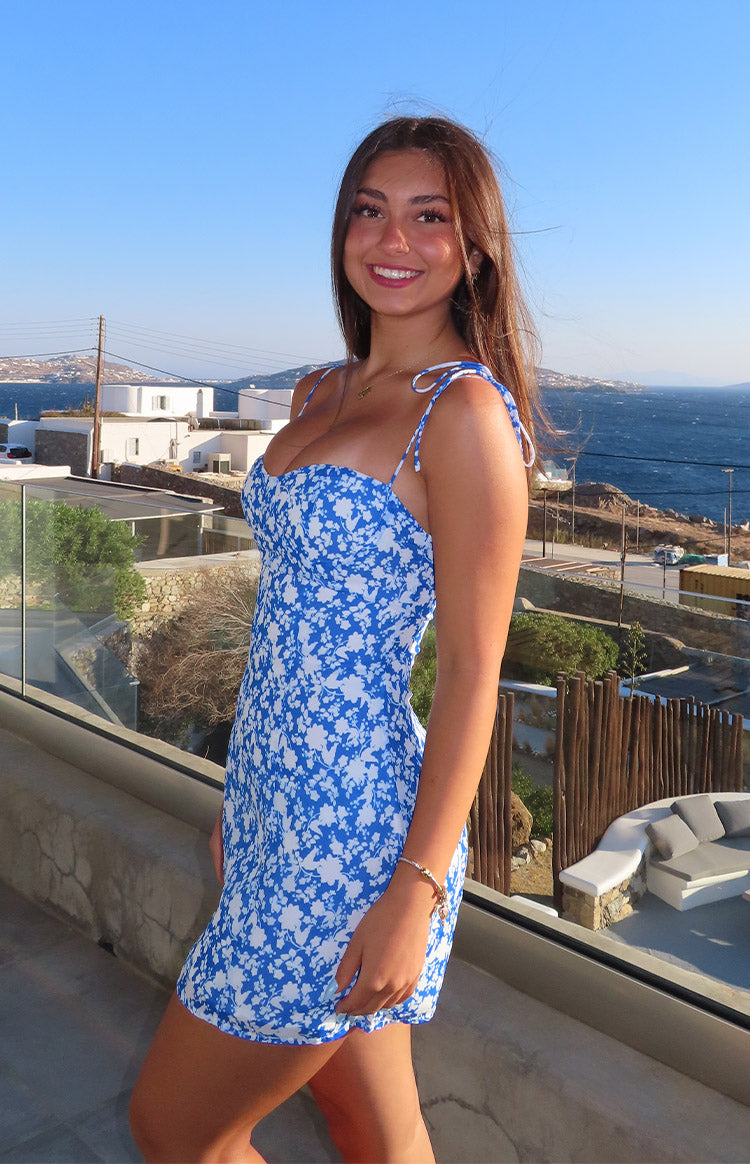 Penny Lane Blue Floral Print Mini Dress