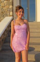 Penny Lane Pink Sequin Mini Dress