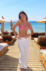9.0 Swim Bianca Red Stripe Bikini Top