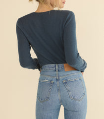 HEATH CASHMERE HENLEY -- BLUE STONE