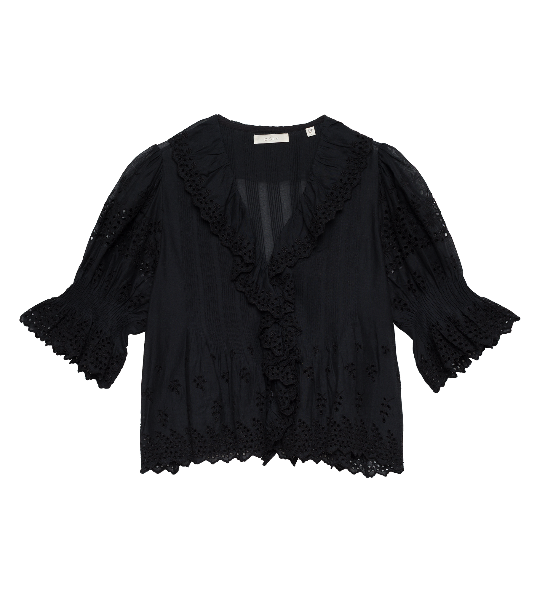 HENRI TOP -- BLACK EYELET