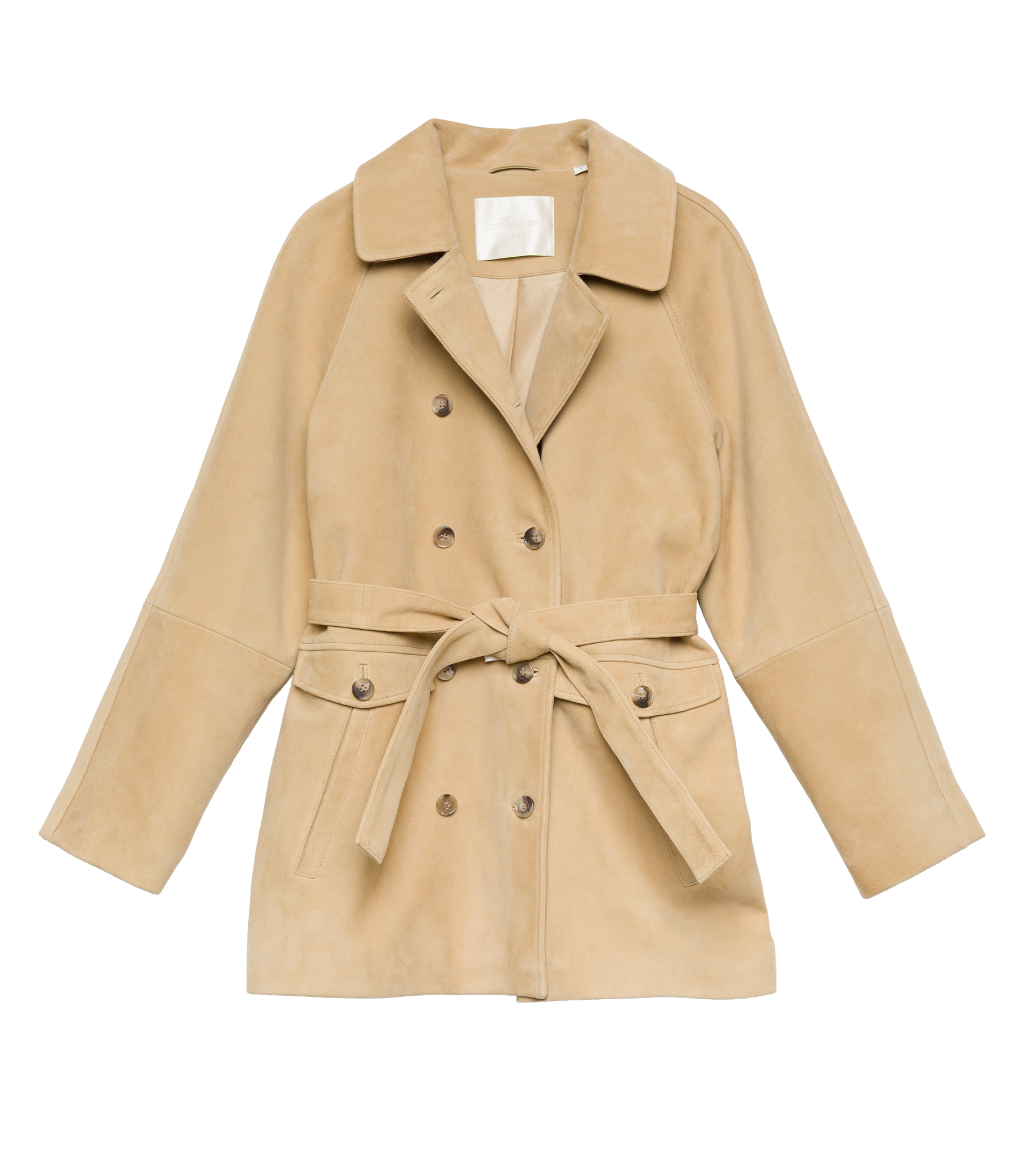 HUTTON SUEDE TRENCH -- BLONDE