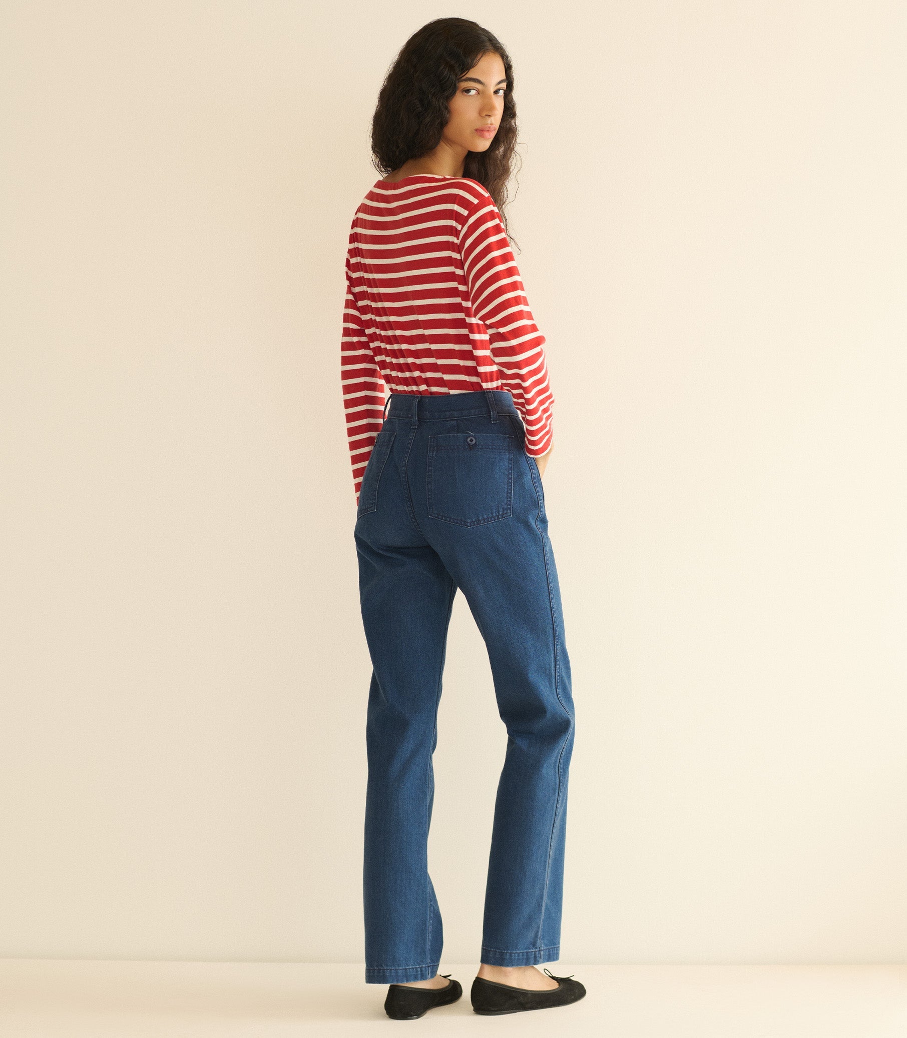 IRENE TEE -- ROUGE BRETON STRIPE