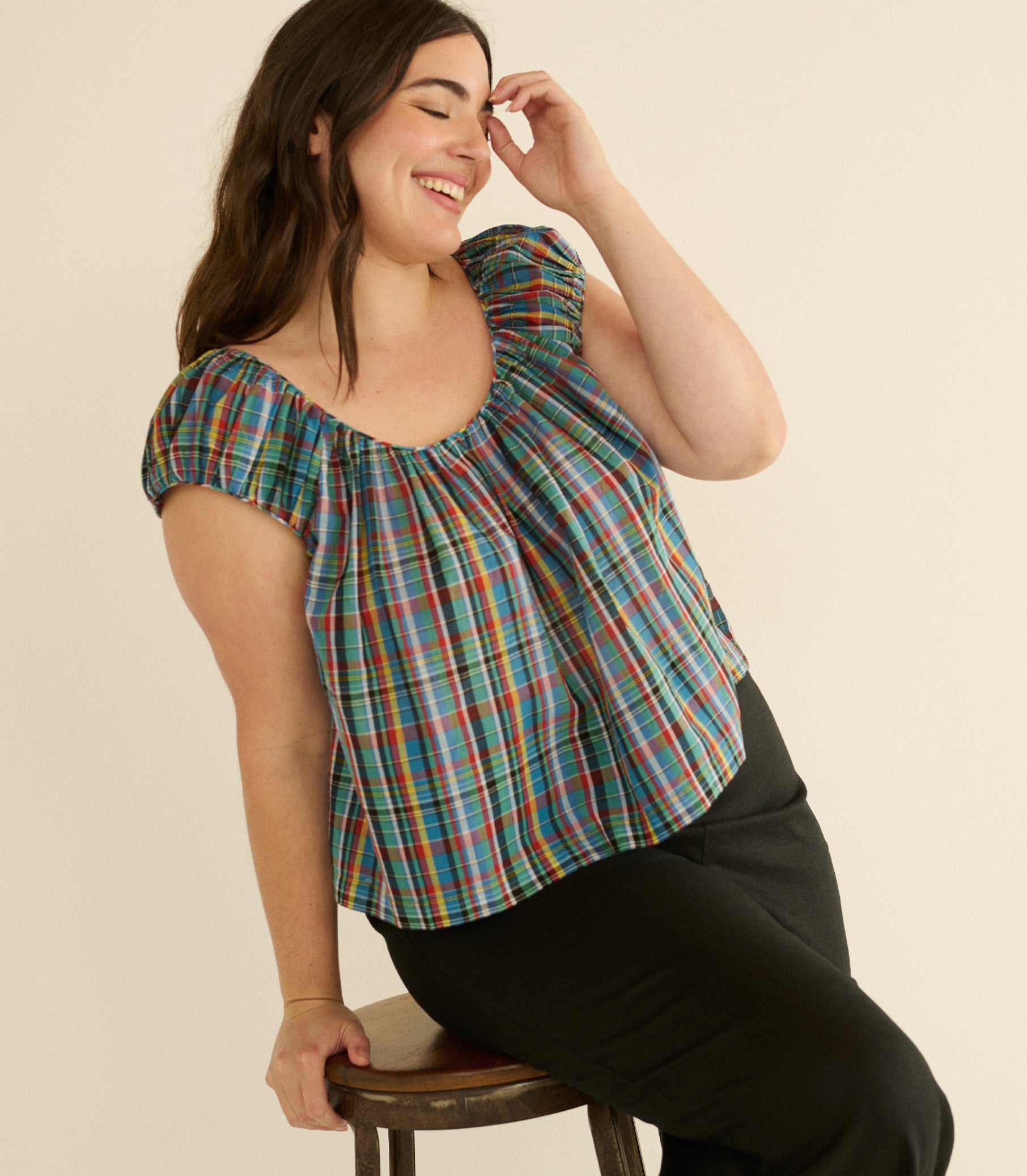 JESSA TOP -- ALDERBROOK PLAID