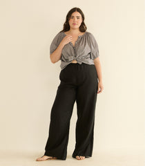 JUNE TOP -- NOIR LA MADDALENA GINGHAM