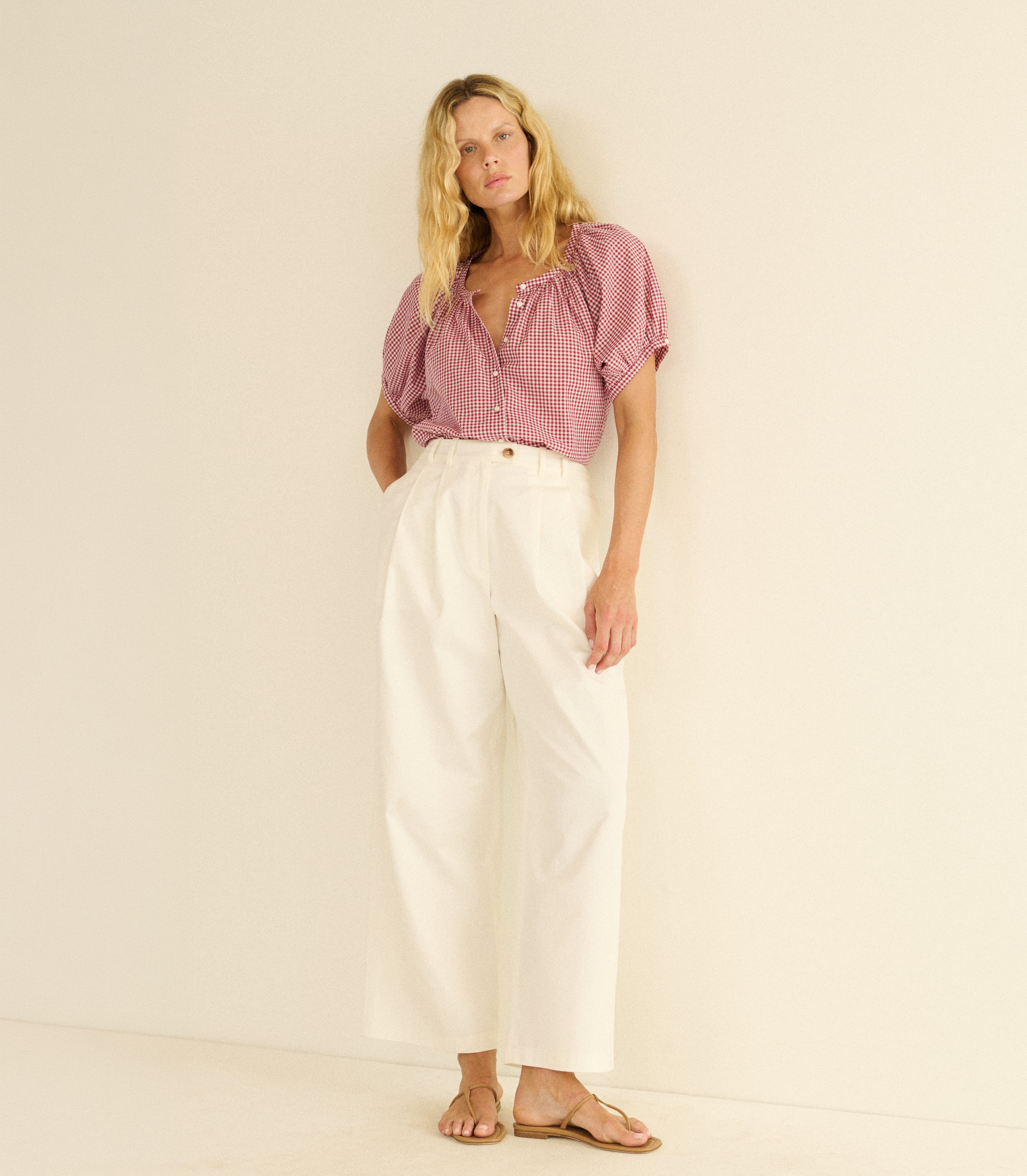 JUNE TOP -- MULBERRY LA MADDALENA GINGHAM