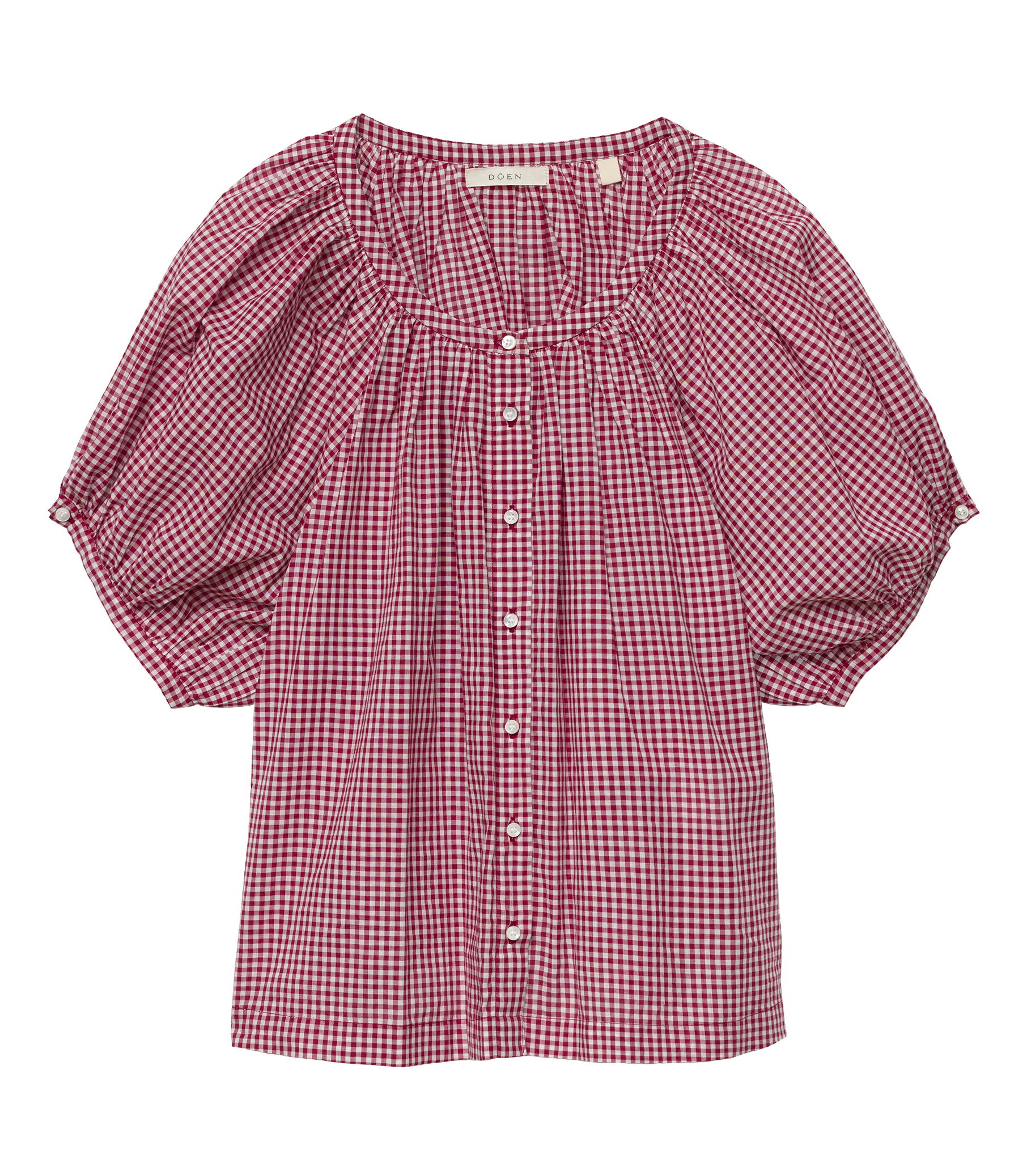 JUNE TOP -- MULBERRY LA MADDALENA GINGHAM