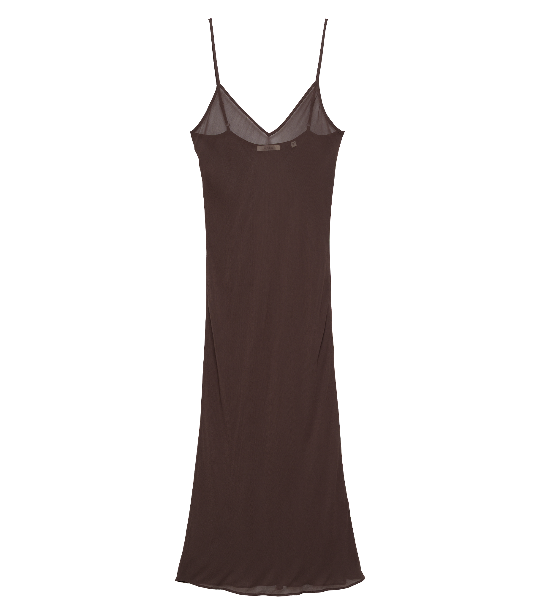 LONG DEEP V-NECK SLIP -- UMBER