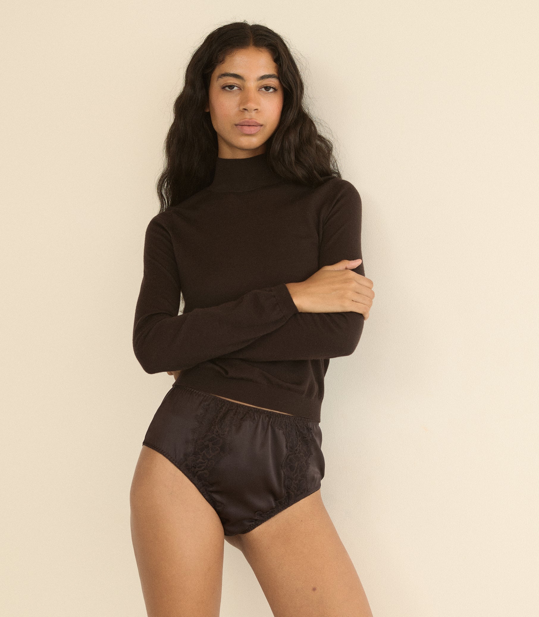 LONI LACE SKIRT SET -- EQUESTRIAN BROWN