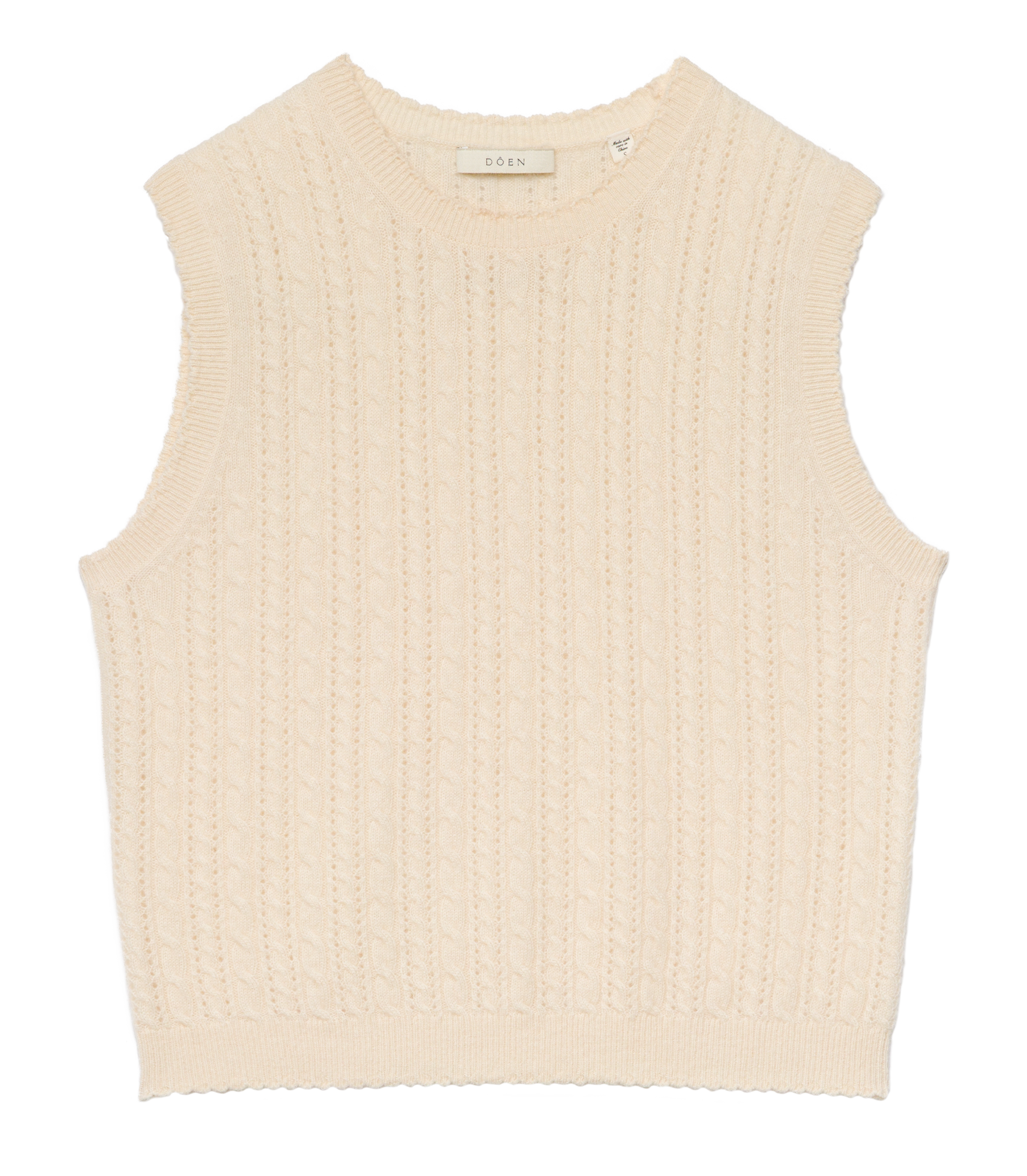 LOUDEN CASHMERE CABLE TOP -- DOGWOOD