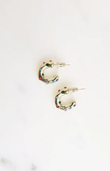 Lula Gold Multi Stone Hoop Earrings