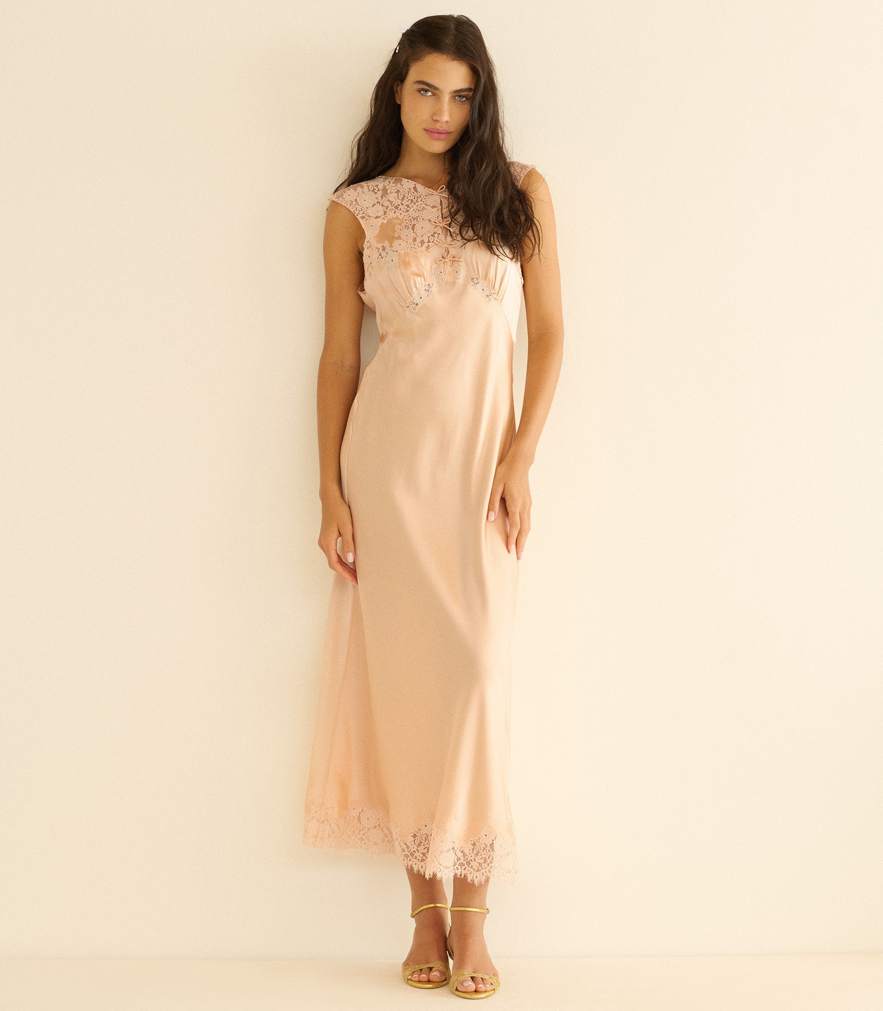 MARCELLE DRESS -- PEACH SORBET