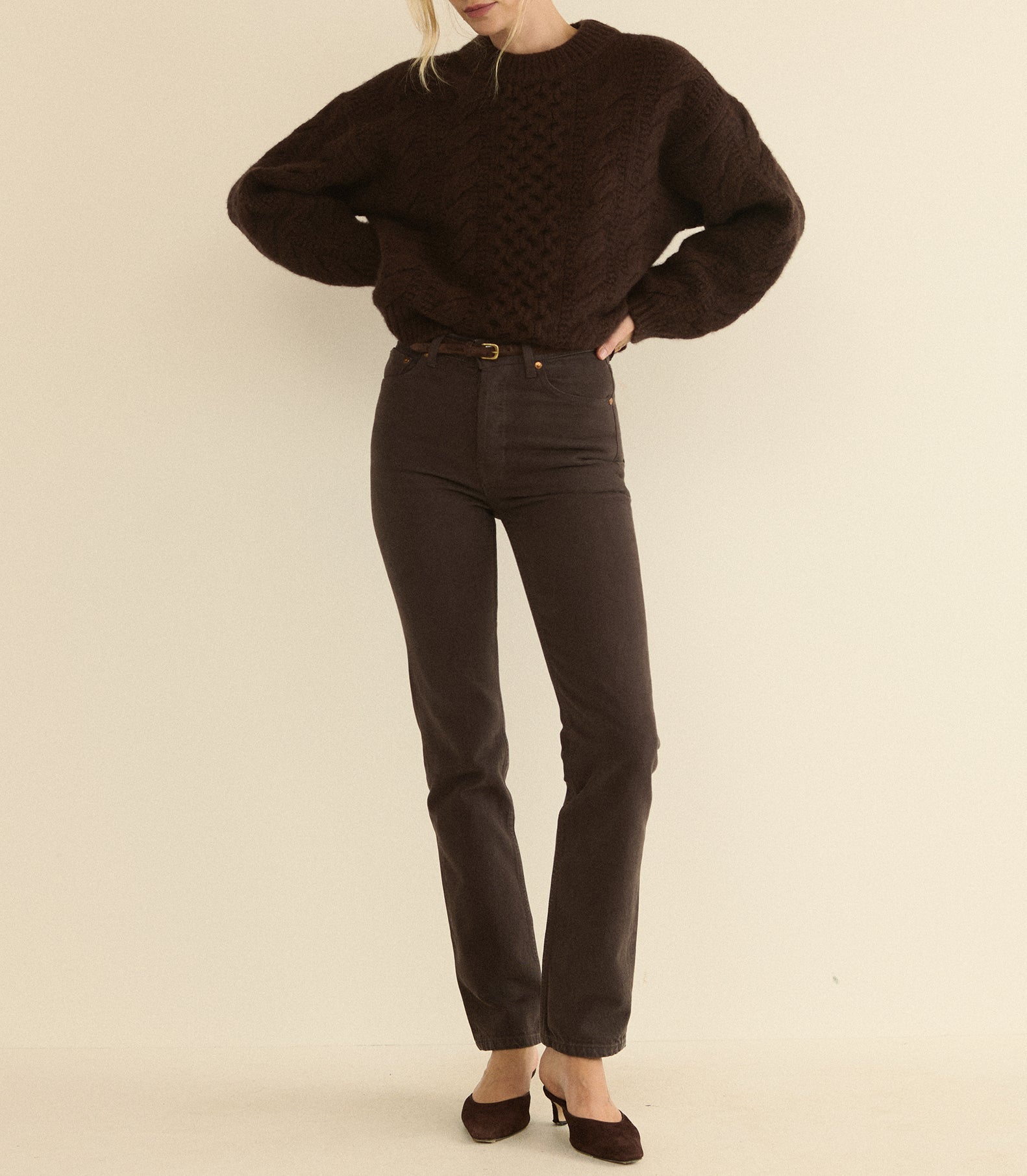ONDINE JEAN -- EQUESTRIAN BROWN WASH