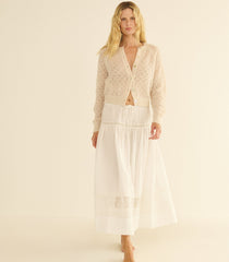 PETRA POINTELLE CARDIGAN -- HEATHER DOGWOOD