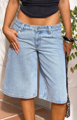 Peggy Light Wash Denim Shorts