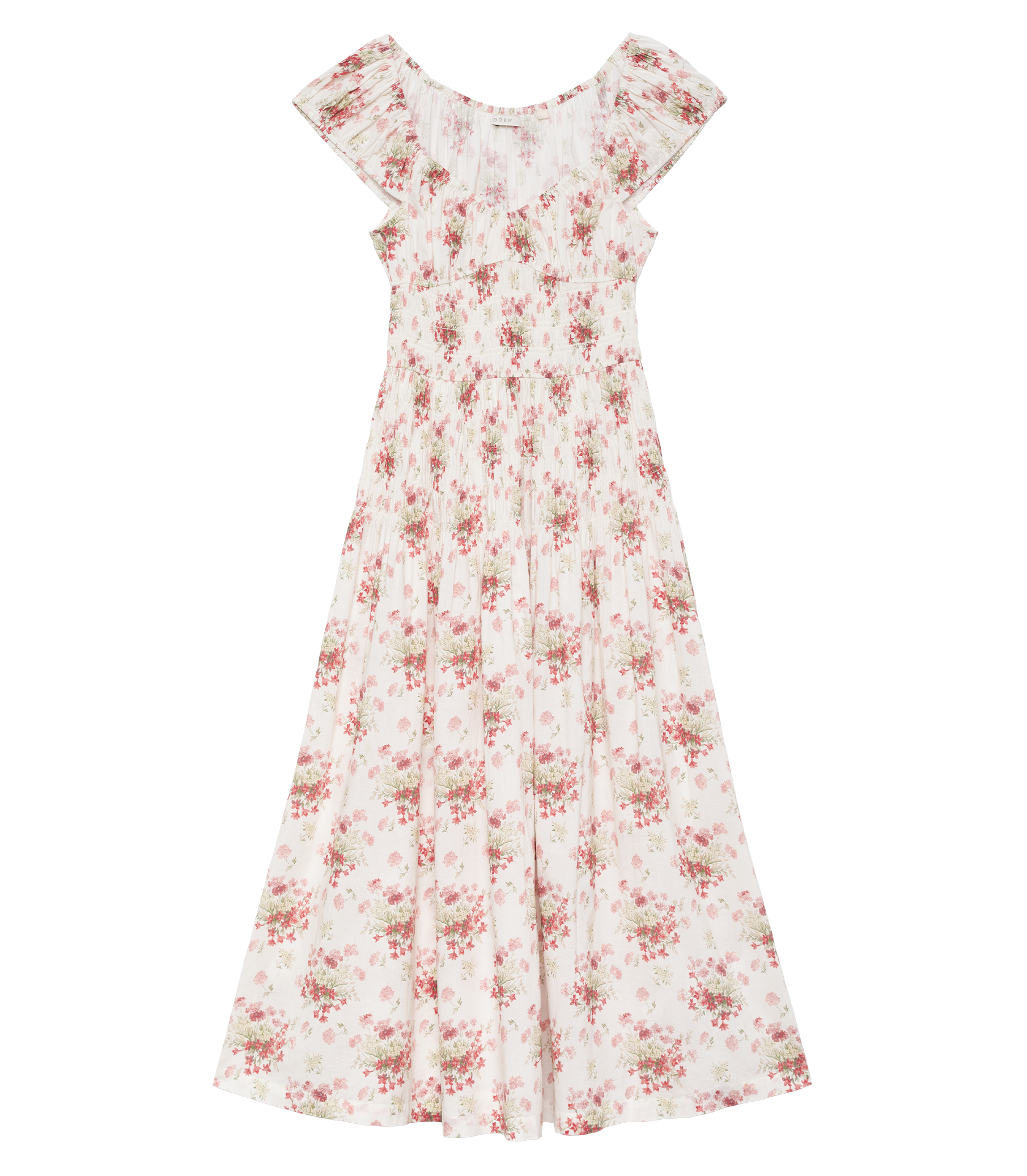QUINETTE DRESS -- IVORY LANTANA FLORAL
