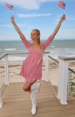 Rubi Red Gingham Babydoll Mini Dress
