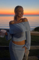 Simona Blue Maxi Knit Skirt