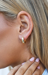 Stargazer Gold Diamante Star Hoop Earrings