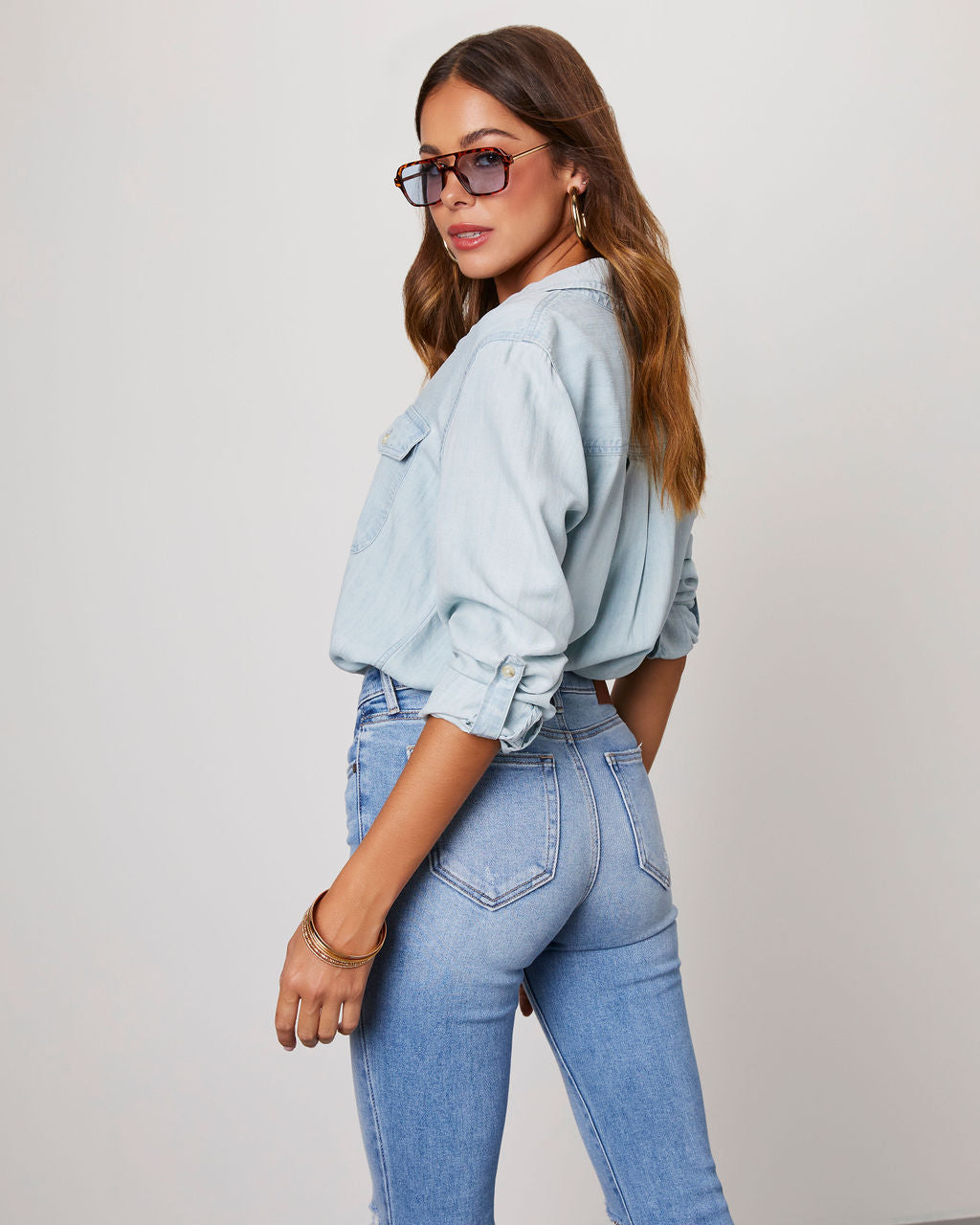 Saligh Pocketed Button Down Top