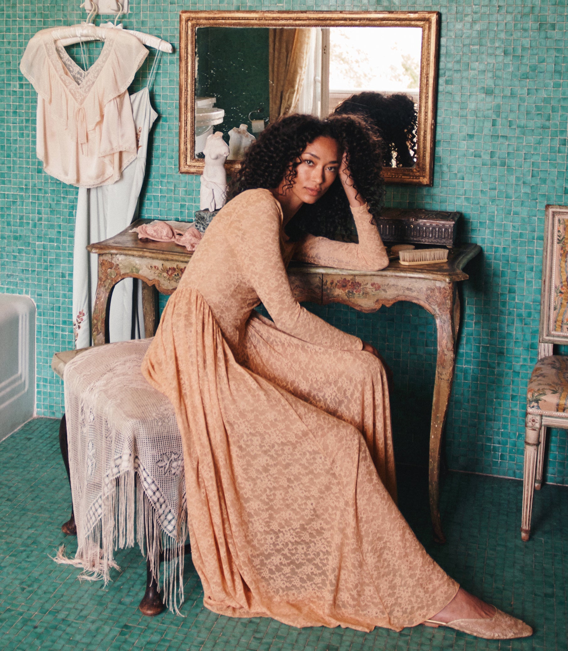 WILHELMINE DRESS -- TOASTED ALMOND